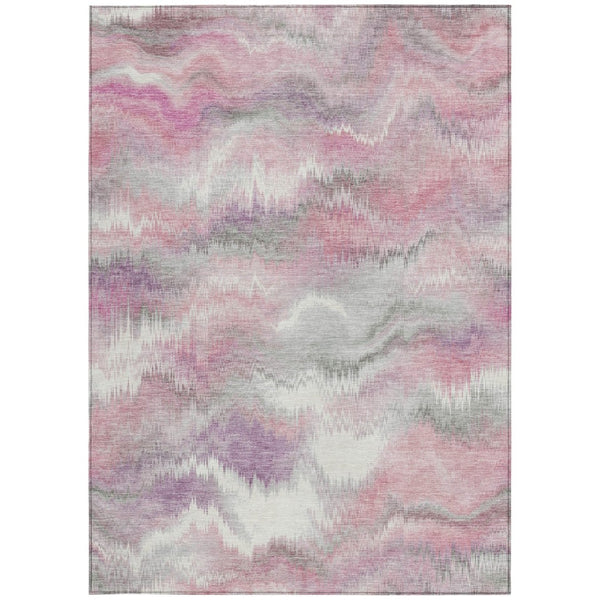 HomeRoots 5' X 8' Blush and Ivory Abstract Area Rug - Stylish, Washable, Indoor/Outdoor, Durable for All Spaces 640757