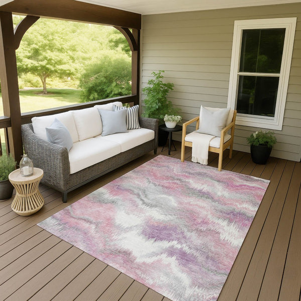 HomeRoots 8' X 10' Stylish Blush and Ivory Abstract Area Rug - Washable, Durable for Indoor & Outdoor Use! 640759