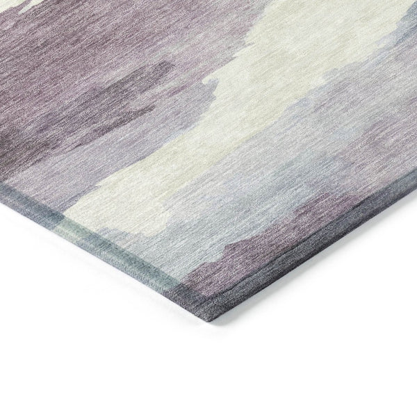 HomeRoots 5' X 8' Plum and Ivory Abstract Area Rug - Stylish, Washable Indoor/Outdoor Design for Modern Spaces 640793