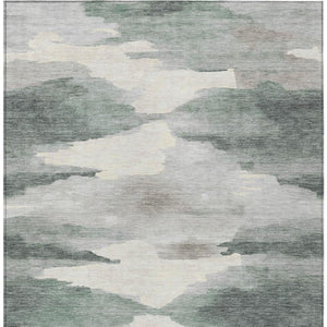HomeRoots 9' X 12' Sage and Ivory Abstract Area Rug - Stylish, Washable, Durable for Indoor & Outdoor Spaces 640802