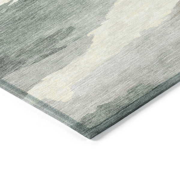 HomeRoots 10' Sage and Ivory Abstract Area Rug - Machine Washable, Stylish for Indoor/Outdoor High-Traffic Use 640803
