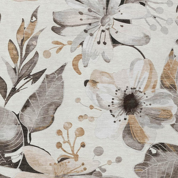 HomeRoots 8' X 10' Floral Indoor Outdoor Area Rug - Durable, Washable, Elegant Design for Any Space 640843
