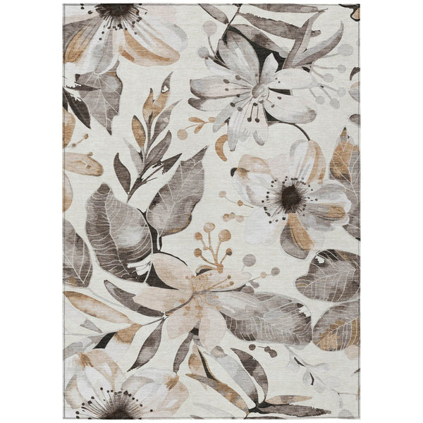 HomeRoots 8' X 10' Floral Indoor Outdoor Area Rug - Durable, Washable, Elegant Design for Any Space 640843