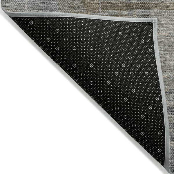 HomeRoots 5' X 8' Brown and Gray Striped Area Rug - Durable, Washable Design for Indoor and Outdoor Spaces 640877