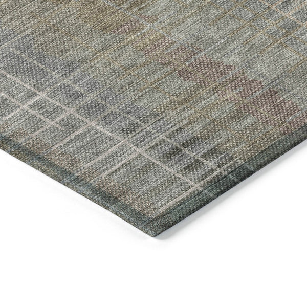 HomeRoots 5' X 8' Brown and Gray Striped Area Rug - Durable, Washable Design for Indoor and Outdoor Spaces 640877