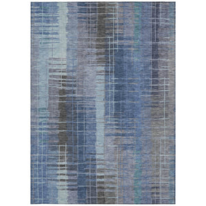 HomeRoots 10' Coastal Charm Denim Blue & Sky Blue Striped Washable Area Rug for Indoor & Outdoor Use 640887
