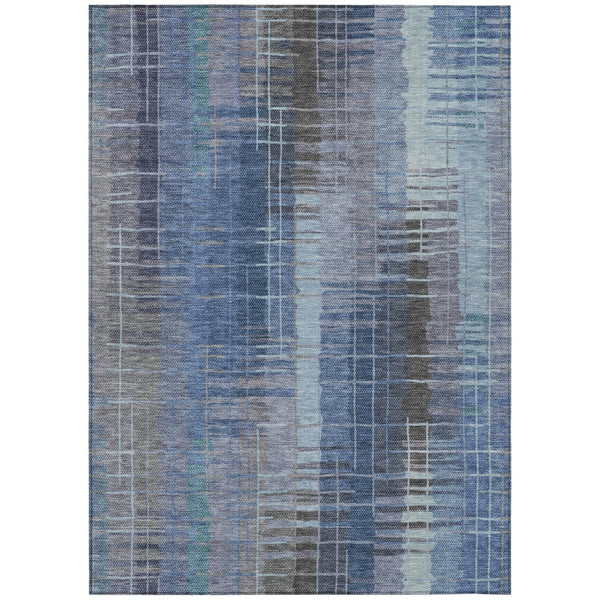 HomeRoots 10' Coastal Charm Denim Blue & Sky Blue Striped Washable Area Rug for Indoor & Outdoor Use 640887