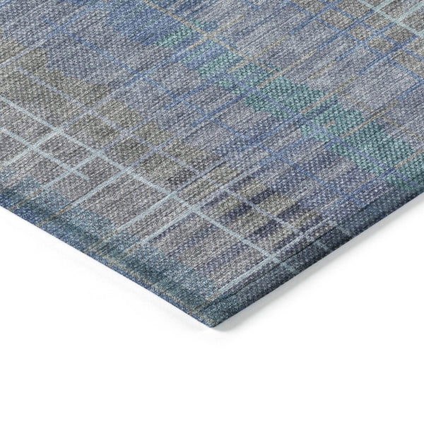 HomeRoots 10' Coastal Charm Denim Blue & Sky Blue Striped Washable Area Rug for Indoor & Outdoor Use 640887