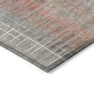 HomeRoots 9' X 12' Washable Rust, Ivory & Gray Striped Area Rug - Durable Indoor/Outdoor Style for Any Space 640898