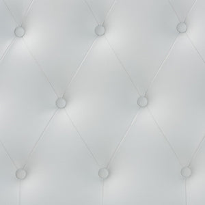 Baxton Studio Baxton Studio Morris Queen Size White Faux Leather Headboard – Elegant Button-Tufted Design & Adjustable Height BBT6496-White-Queen HB