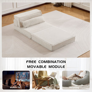 English Elm Compression Mahjong Sofa - Cozy Convertible Floor Bed With Memory Foam & Pillow For Versatile Living W3723P377148
