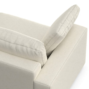 HomeRoots 78" Cream Fabric Sofa - Modern Elegance with Tufted Back, Brown Legs, Perfect for Small Spaces! 640968
