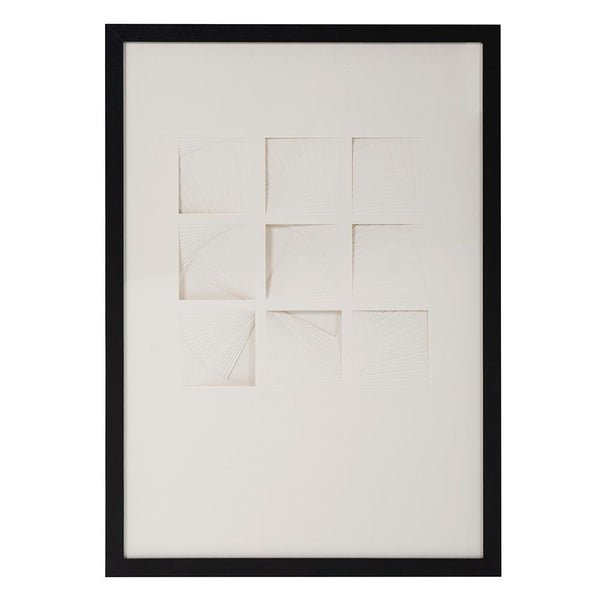 Howard Elliott Dimensional Geometric Shadowbox Art In Black Frame – Stunning Optical Illusion For Home Decor White Wood ,Paper 64097-howard-elliott