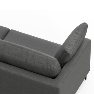 HomeRoots 76" Gray Fabric Sofa – Modern Mid-Century Design with Black Metal Legs for Ultimate Comfort & Style 640972