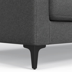 HomeRoots 76" Gray Fabric Sofa – Modern Mid-Century Design with Black Metal Legs for Ultimate Comfort & Style 640972