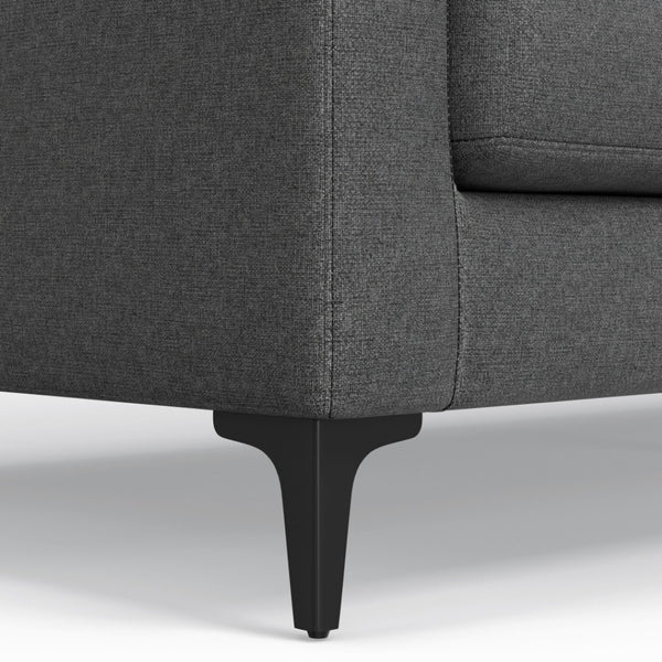 HomeRoots 76" Gray Fabric Sofa – Modern Mid-Century Design with Black Metal Legs for Ultimate Comfort & Style 640972
