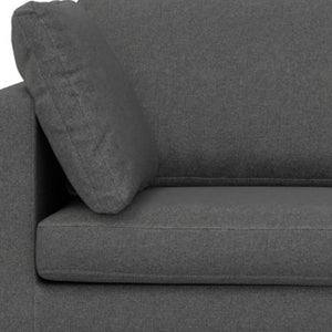 HomeRoots 76" Gray Fabric Sofa – Modern Mid-Century Design with Black Metal Legs for Ultimate Comfort & Style 640972