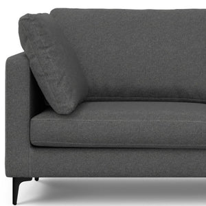 HomeRoots 76" Gray Fabric Sofa – Modern Mid-Century Design with Black Metal Legs for Ultimate Comfort & Style 640972
