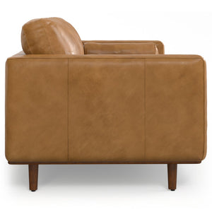 HomeRoots 89" Sienna Leather Sofa - Mid-Century Modern Elegance with Plush Comfort & Durable Support Options 640973