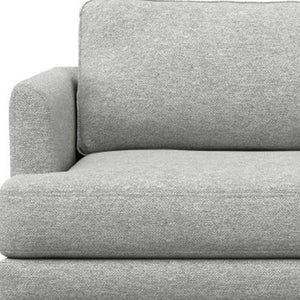 HomeRoots 76" Gray Fabric Sofa with Brown Legs - Stylish Mid-Century Modern Design for Comfort & Durability 640978