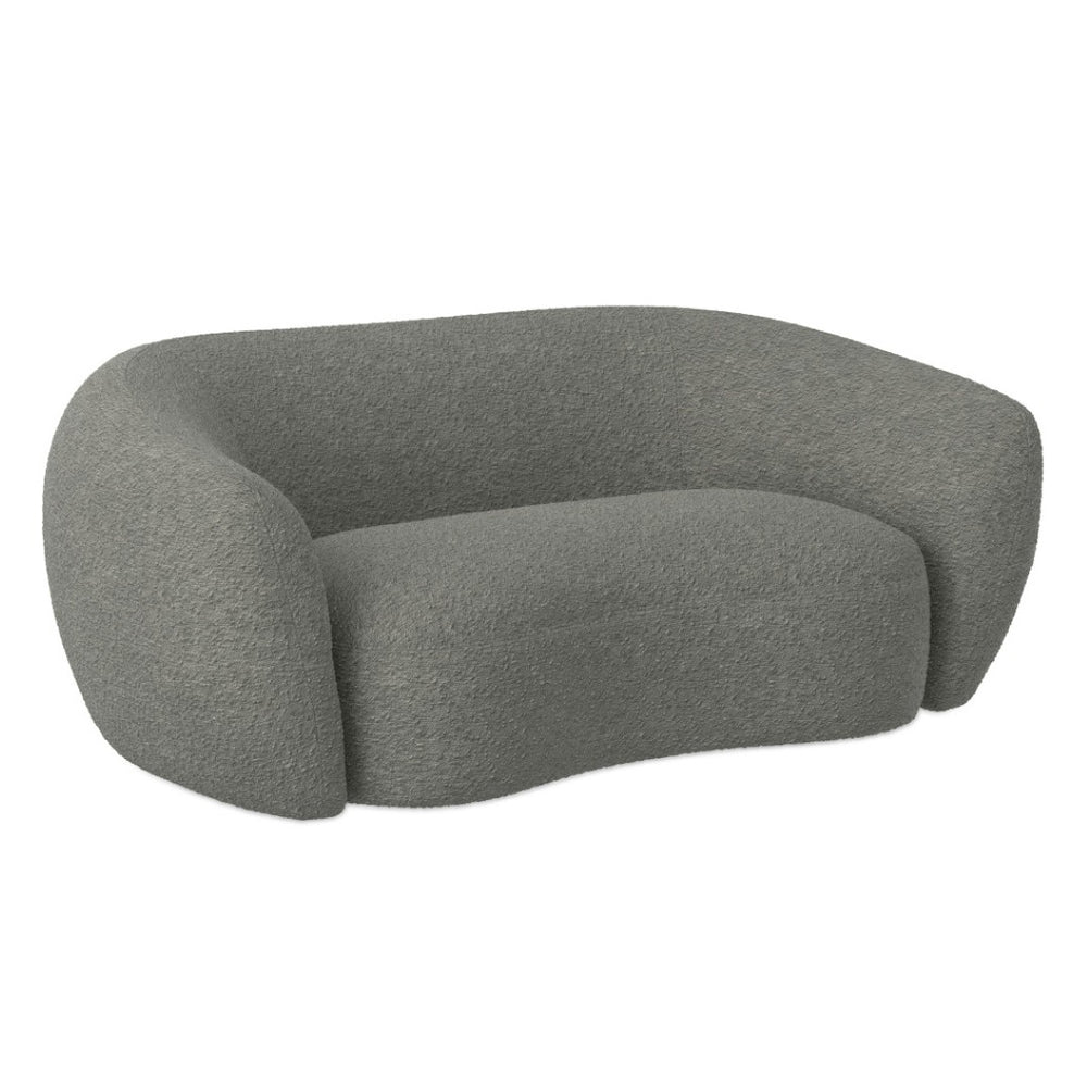 HomeRoots 69" Gray Fabric Sofa with Stylish Walnut Legs – Plush Comfort, Modern Design for Cozy Living Spaces 640979