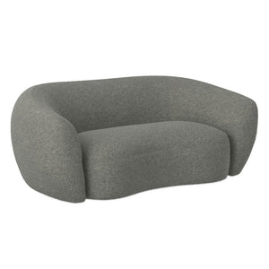 HomeRoots 69" Gray Fabric Sofa with Stylish Walnut Legs – Plush Comfort, Modern Design for Cozy Living Spaces 640979