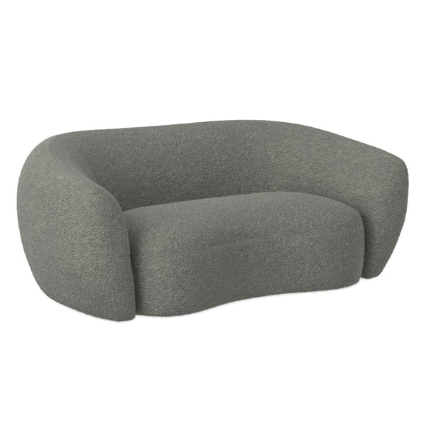 HomeRoots 69" Gray Fabric Sofa with Stylish Walnut Legs – Plush Comfort, Modern Design for Cozy Living Spaces 640979