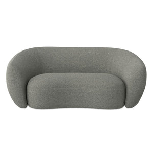 HomeRoots 69" Gray Fabric Sofa with Stylish Walnut Legs – Plush Comfort, Modern Design for Cozy Living Spaces 640979