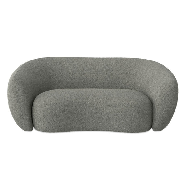 HomeRoots 69" Gray Fabric Sofa with Stylish Walnut Legs – Plush Comfort, Modern Design for Cozy Living Spaces 640979
