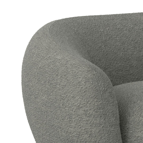 HomeRoots 69" Gray Fabric Sofa with Stylish Walnut Legs – Plush Comfort, Modern Design for Cozy Living Spaces 640979