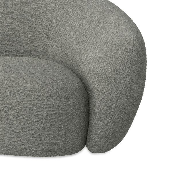 HomeRoots 69" Gray Fabric Sofa with Stylish Walnut Legs – Plush Comfort, Modern Design for Cozy Living Spaces 640979