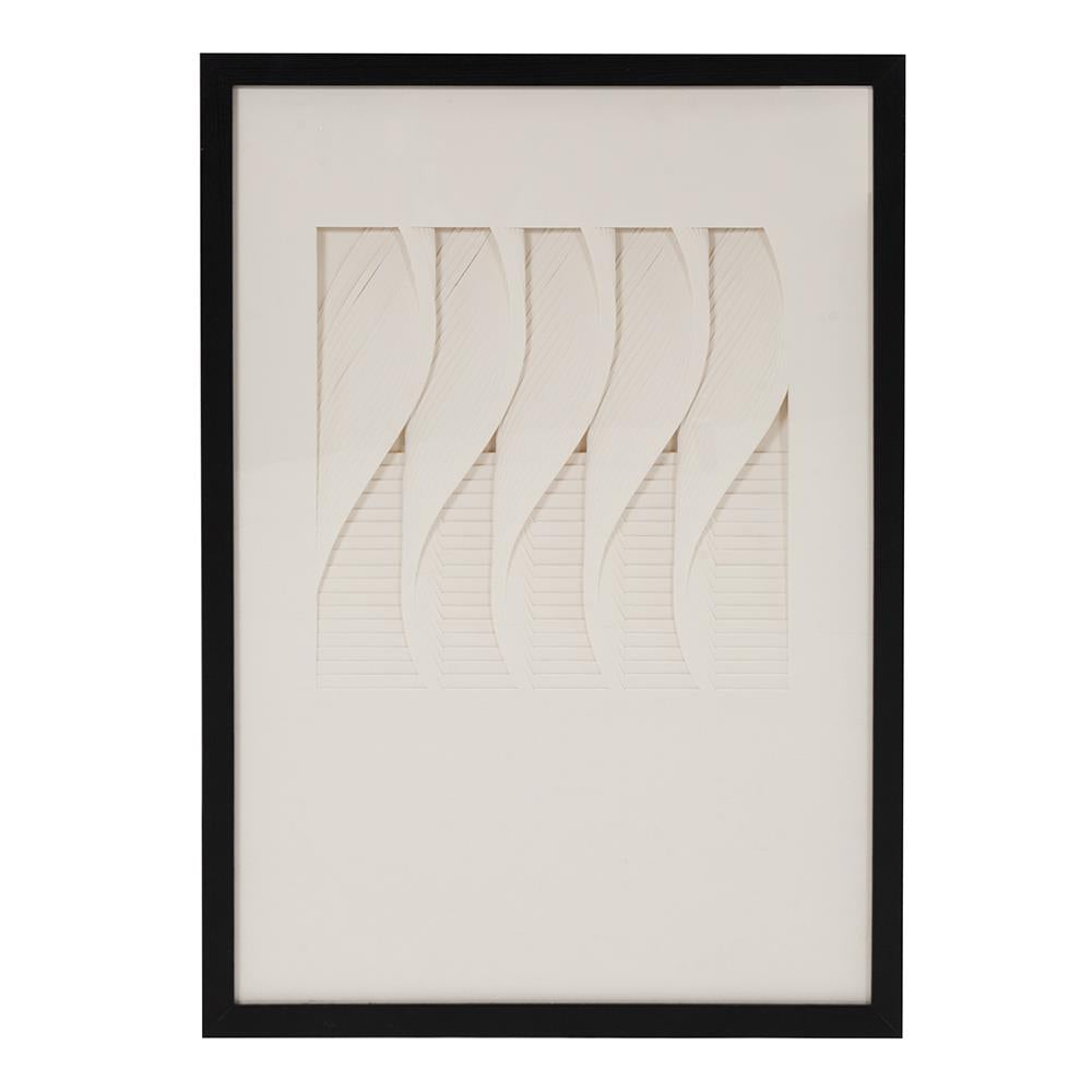 Howard Elliott Dimensional Geometric Shadowbox Art In Black Frame – Stunning Optical Illusion For Home Decor White Wood ,Paper 64097-howard-elliott