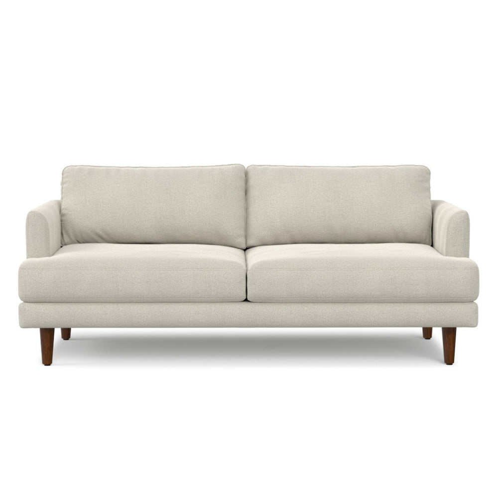 HomeRoots 76" Cream Fabric Sofa - Mid-Century Modern Elegance with Durable Wood Frame & Plush Comfort 640980