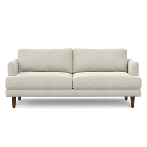 HomeRoots 76" Cream Fabric Sofa - Mid-Century Modern Elegance with Durable Wood Frame & Plush Comfort 640980