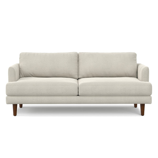 HomeRoots 76" Cream Fabric Sofa - Mid-Century Modern Elegance with Durable Wood Frame & Plush Comfort 640980