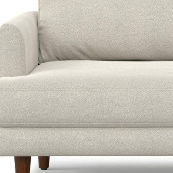 HomeRoots 76" Cream Fabric Sofa - Mid-Century Modern Elegance with Durable Wood Frame & Plush Comfort 640980