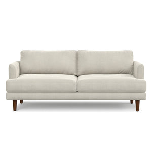 HomeRoots 76" Cream Fabric Sofa - Mid-Century Modern Elegance with Durable Wood Frame & Plush Comfort 640980