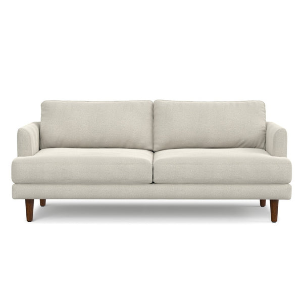 HomeRoots 76" Cream Fabric Sofa - Mid-Century Modern Elegance with Durable Wood Frame & Plush Comfort 640980