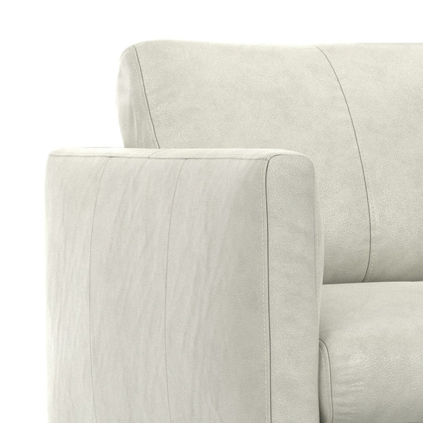HomeRoots 60" Gray Leather Sofa with Contemporary Black Legs, Durable Comfort for Small Spaces & Modern Living 640981