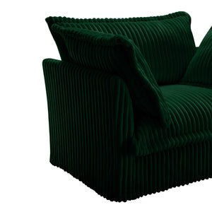 English Elm Modern Slipcovered 2-Seat Sofa Couch In Green Corduroy For Small Spaces, Easy-Clean Detachable Covers W3041S00079