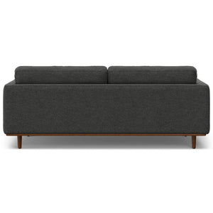 HomeRoots 89" Gray Fabric Sofa with Brown Legs - Mid-Century Modern Design, Comfort for 3, Easy Assembly! 640984