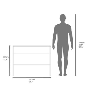 English Elm Library Library Desk with Two Open Shelves and Two Legs, Compact Engineered Wood Study Organizer White 39.76 L x 12.2 W x 3.54 H B097P250859