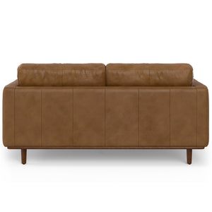 HomeRoots 72" Brown Leather Sofa - Mid-Century Modern Elegance, Durable Comfort, Perfect for Living Rooms & Offices 640986