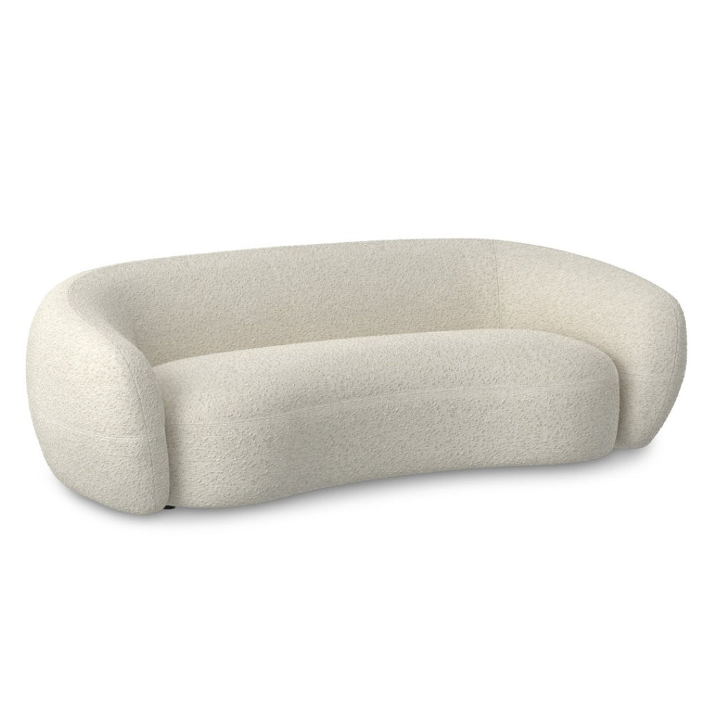 HomeRoots 89" Elegant Cream Fabric Sofa with Walnut Legs - Modern Comfort, Durable Design, No Assembly Needed! 640987