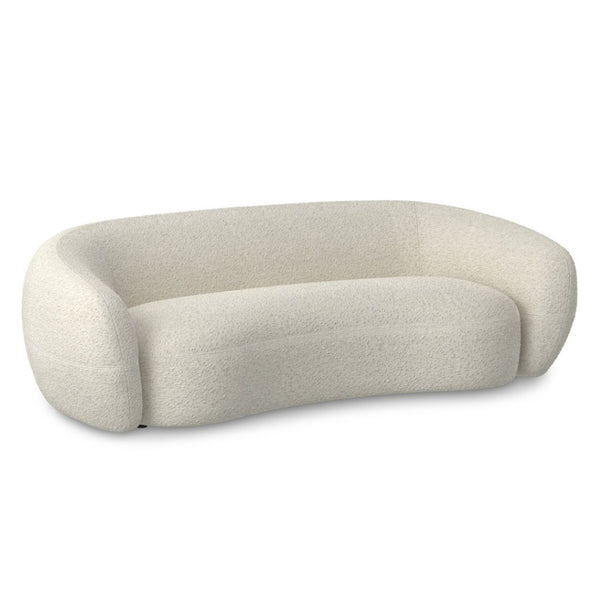 HomeRoots 89" Elegant Cream Fabric Sofa with Walnut Legs - Modern Comfort, Durable Design, No Assembly Needed! 640987
