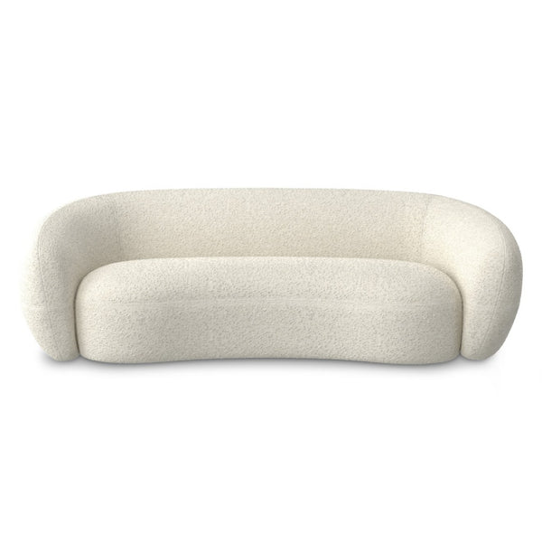 HomeRoots 89" Elegant Cream Fabric Sofa with Walnut Legs - Modern Comfort, Durable Design, No Assembly Needed! 640987