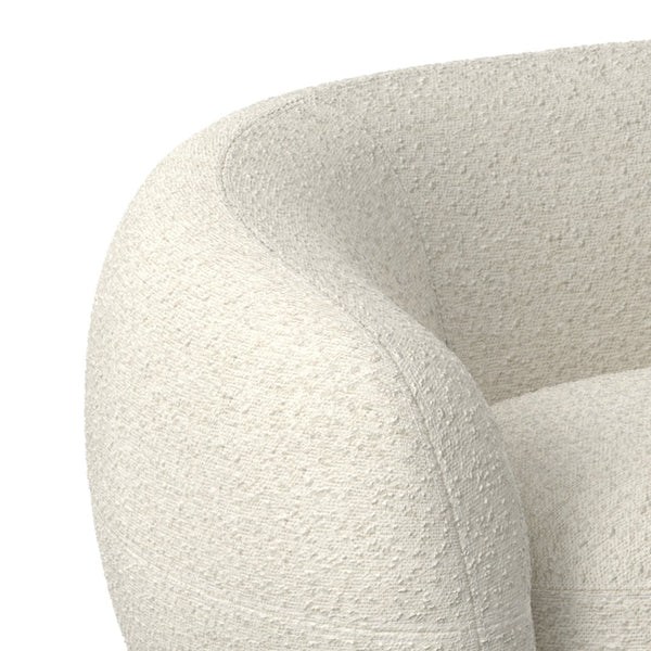 HomeRoots 89" Elegant Cream Fabric Sofa with Walnut Legs - Modern Comfort, Durable Design, No Assembly Needed! 640987