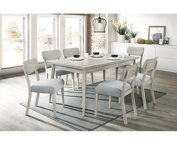 English Elm Natural Wood Grain Set of 2 Dining Chairs with Solid Rubberwood Frame, Fabric Cushions, Open Back Design B011P193979