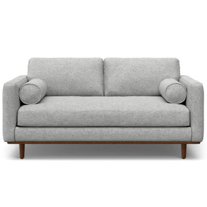 HomeRoots 72" Stylish Gray Fabric Sofa with Brown Legs – Mid-Century Modern Design for Ultimate Comfort & Support 640990