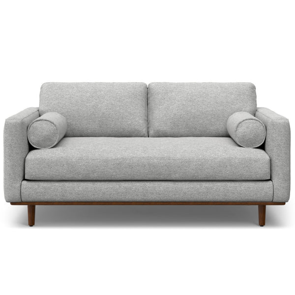 HomeRoots 72" Stylish Gray Fabric Sofa with Brown Legs – Mid-Century Modern Design for Ultimate Comfort & Support 640990